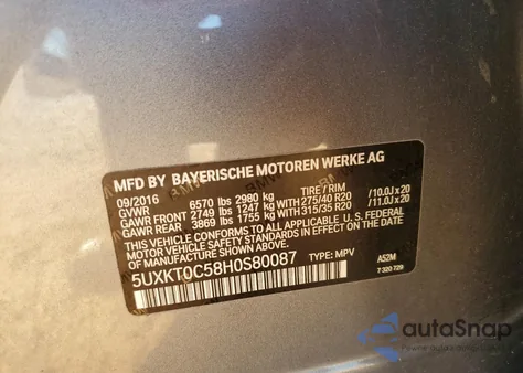 2017 BMW X5 Xdr40E from USA, damaged, VIN 5UXKT0C58H0S80087
